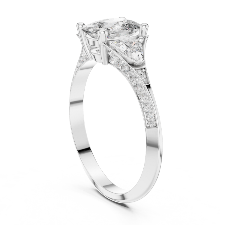 Three-Stone Oval Diamond Engagement Ring