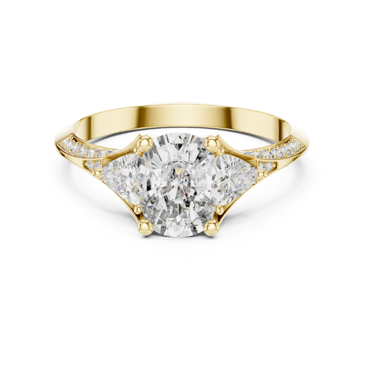 Three-Stone Oval Diamond Engagement Ring
