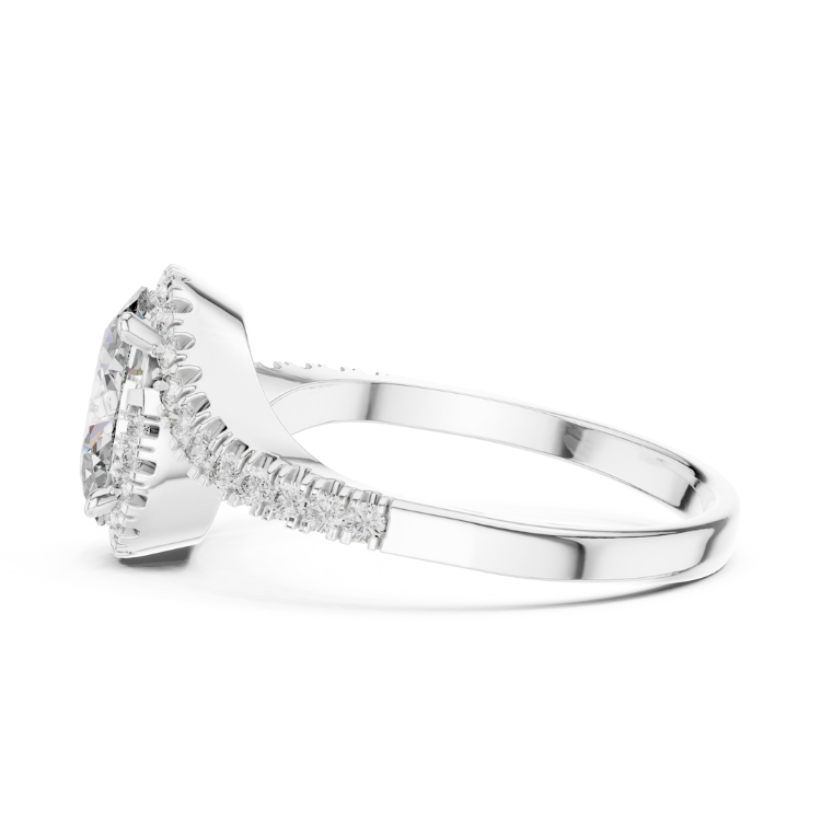 Twisted Halo Oval-Cut Diamond Ring