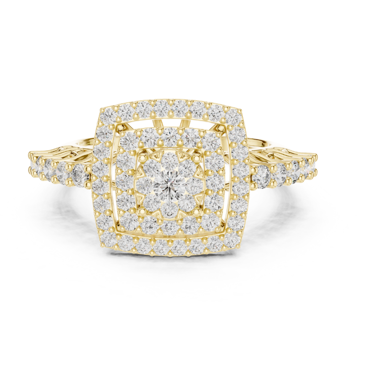 Regal Square Halo Diamond Ring
