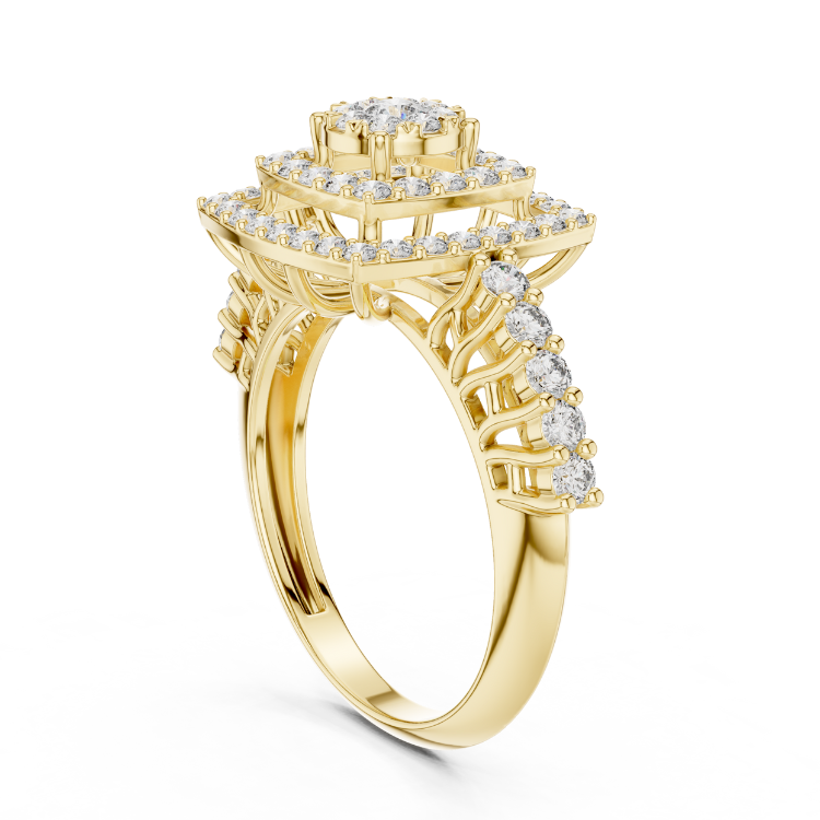 Regal Square Halo Diamond Ring