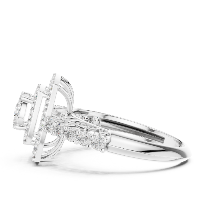 Regal Square Halo Diamond Ring