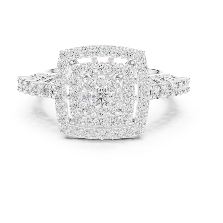 Regal Square Halo Diamond Ring