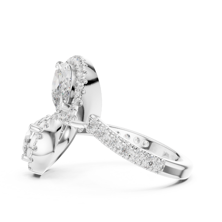 Double Pear & Marquise Halo Open Diamond Ring