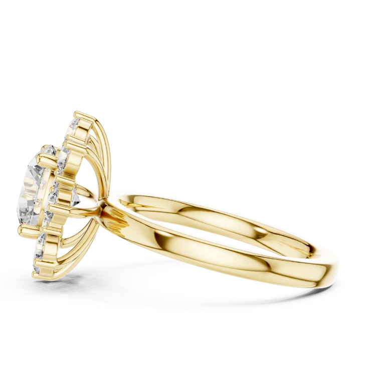 Celestial Bloom Round-Cut Halo Ring