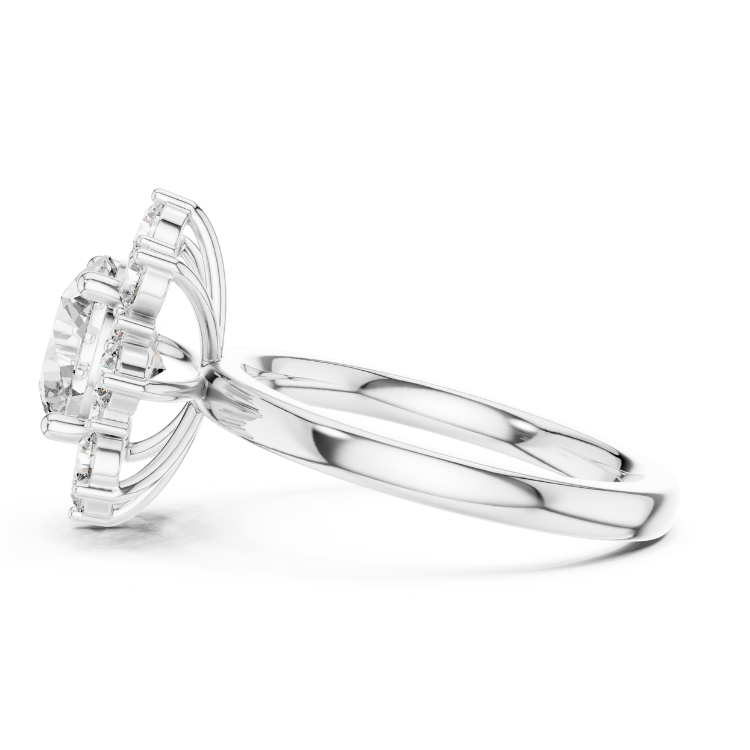 Celestial Bloom Round-Cut Halo Ring