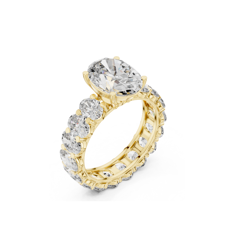 Radiant Oval Diamond Engagement & Eternity Ring