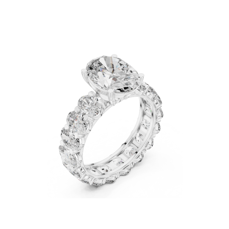 Radiant Oval Diamond Engagement & Eternity Ring