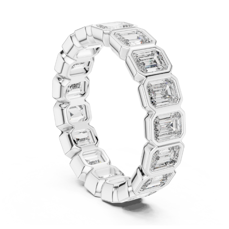 Regal Emerald-Cut Diamond Eternity Band