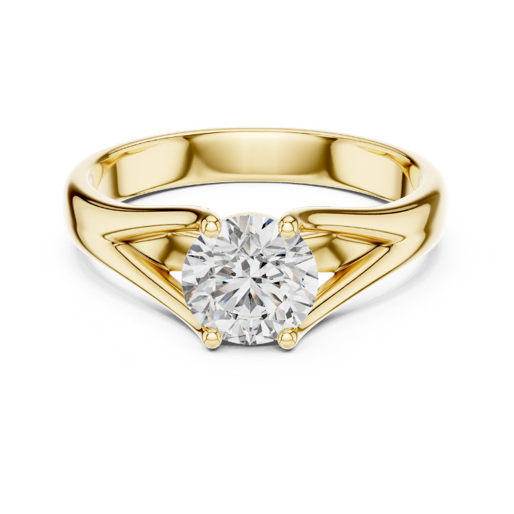Classic Solitaire Round Diamond Split-Shank Ring