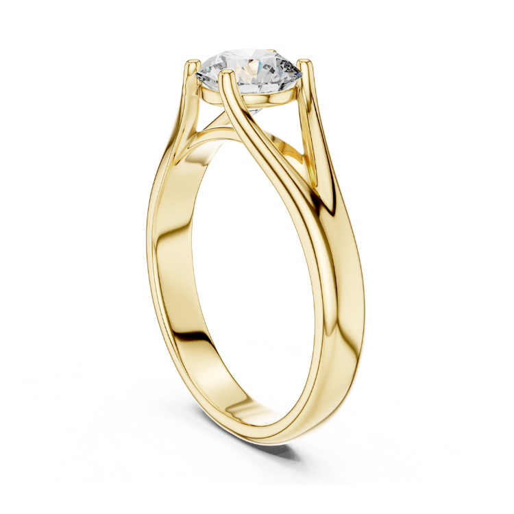 Classic Solitaire Round Diamond Split-Shank Ring