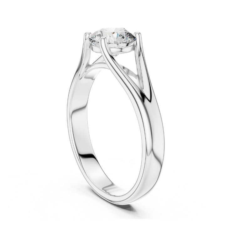 Classic Solitaire Round Diamond Split-Shank Ring