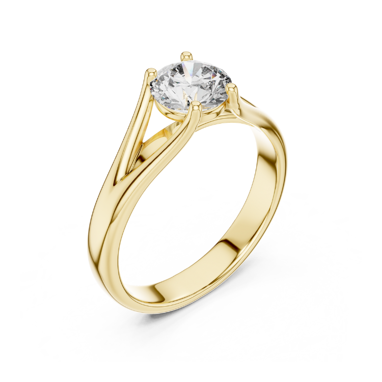 Classic Solitaire Round Diamond Split-Shank Ring