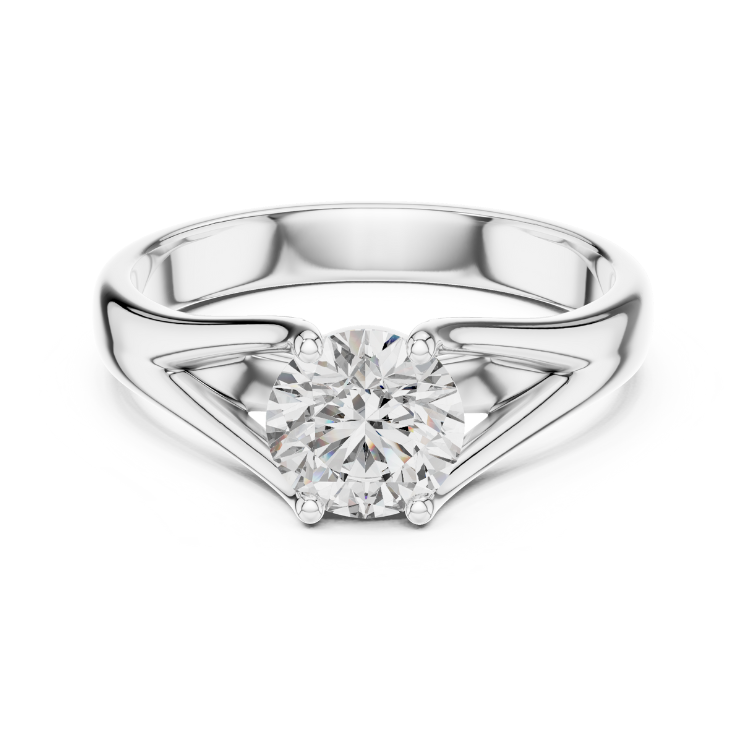 Classic Solitaire Round Diamond Split-Shank Ring