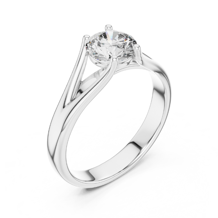 Classic Solitaire Round Diamond Split-Shank Ring