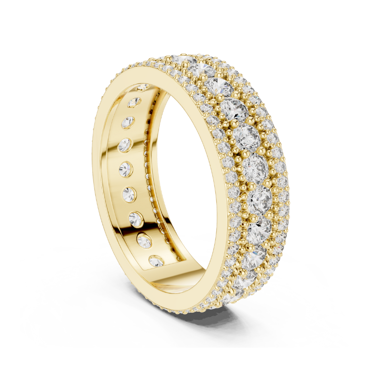 Triple Row Diamond Eternity Band