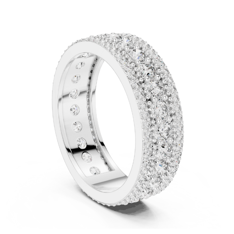Triple Row Diamond Eternity Band