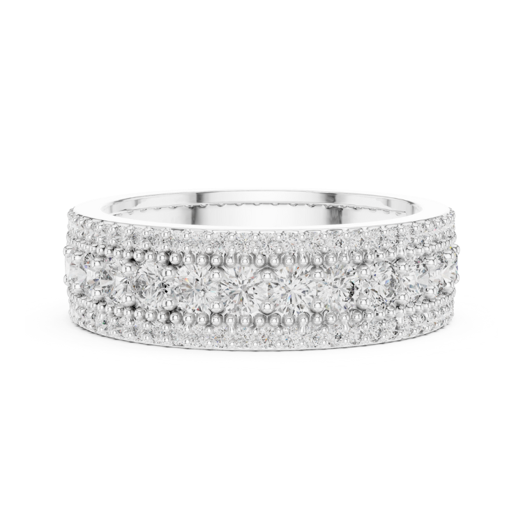 Triple Row Diamond Eternity Band