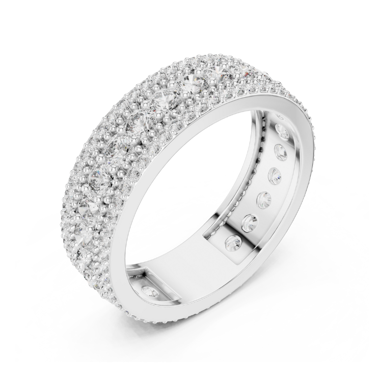 Triple Row Diamond Eternity Band