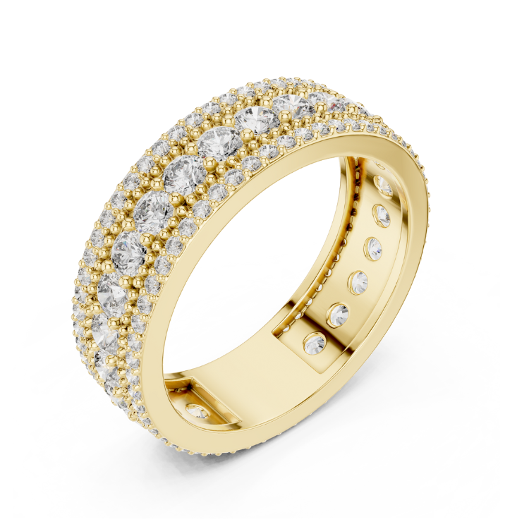 Triple Row Diamond Eternity Band