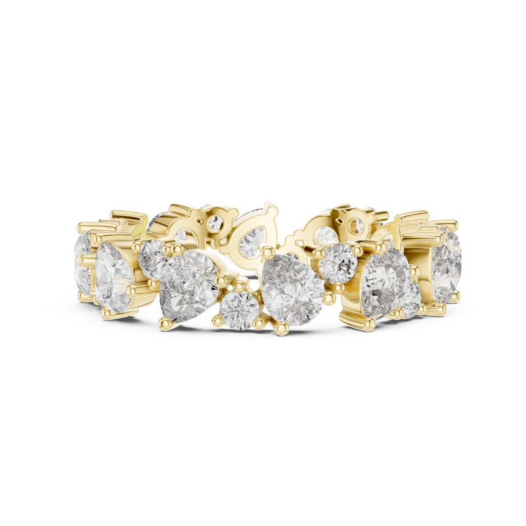 Clustered Pear & Round Diamond Band
