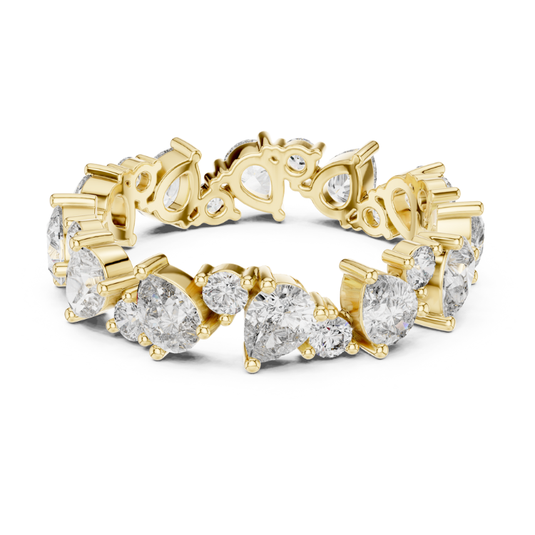 Clustered Pear & Round Diamond Band