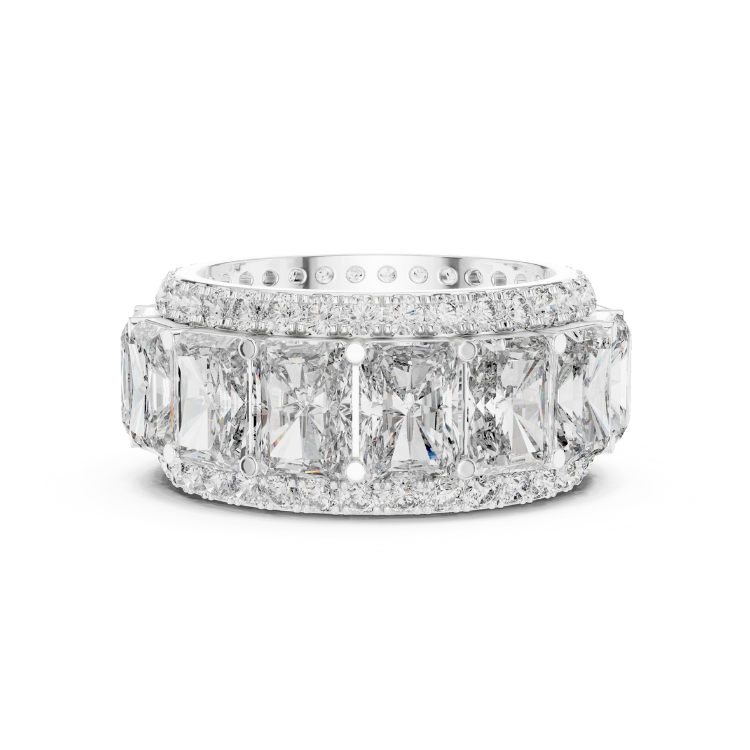 Radiant Royale Three-Row Diamond Eternity Band