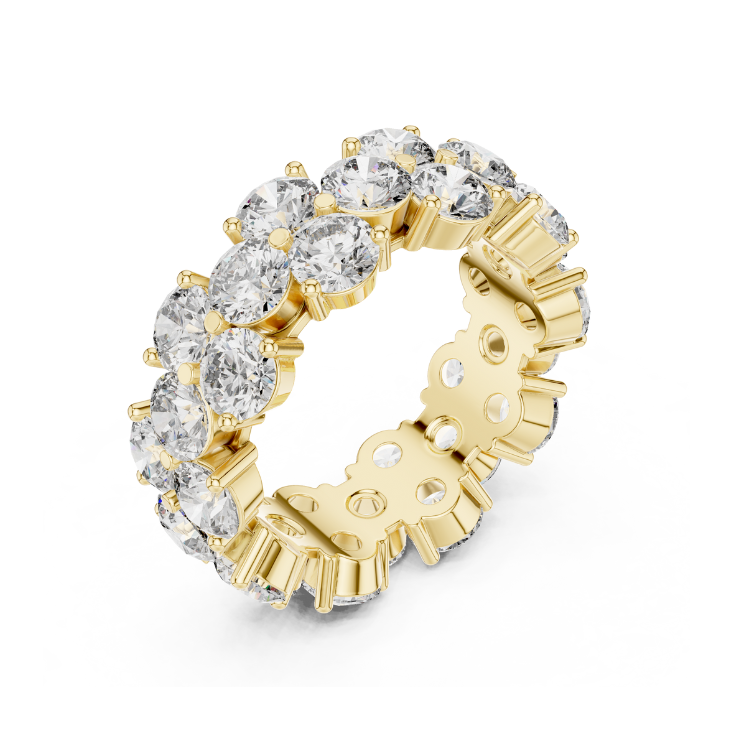 Double Row Round Brilliant Diamond Eternity Ring