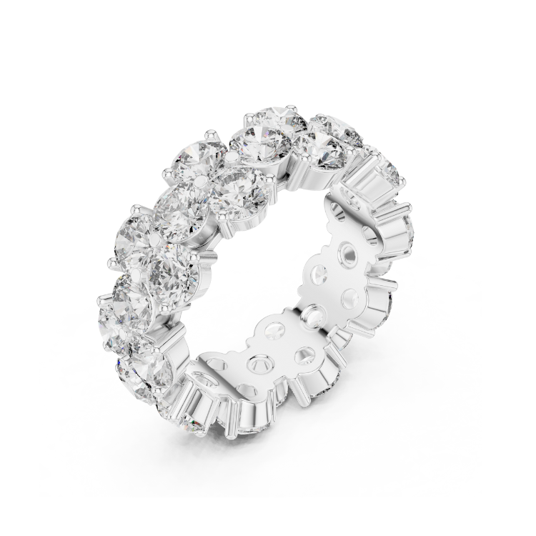Double Row Round Brilliant Diamond Eternity Ring