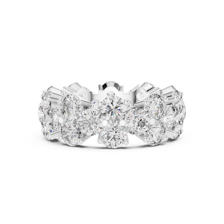 Double Row Round Brilliant Diamond Eternity Ring