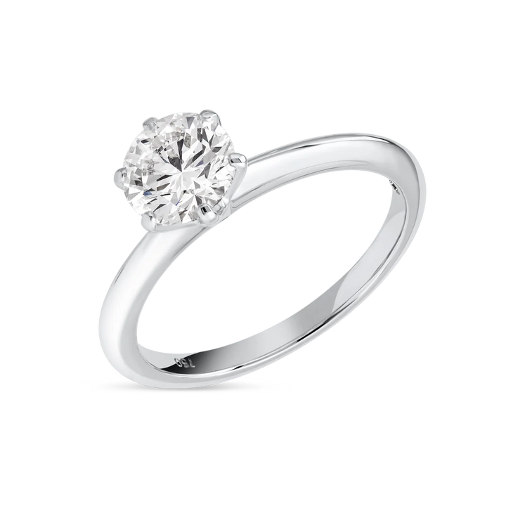 Lab-grown Solitaire Engagement Ring - Round Diamond