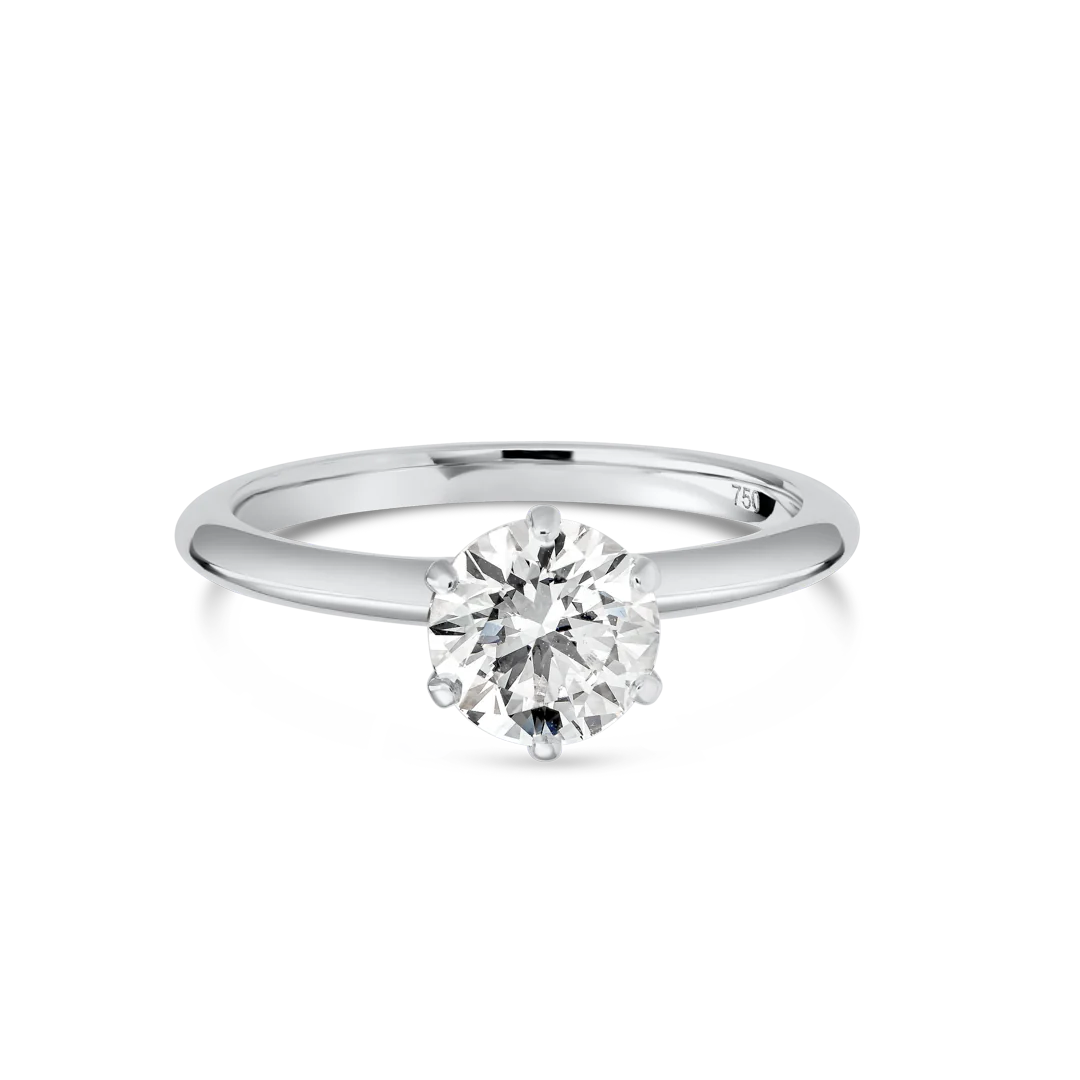 Lab-grown Solitaire Engagement Ring - Round Diamond