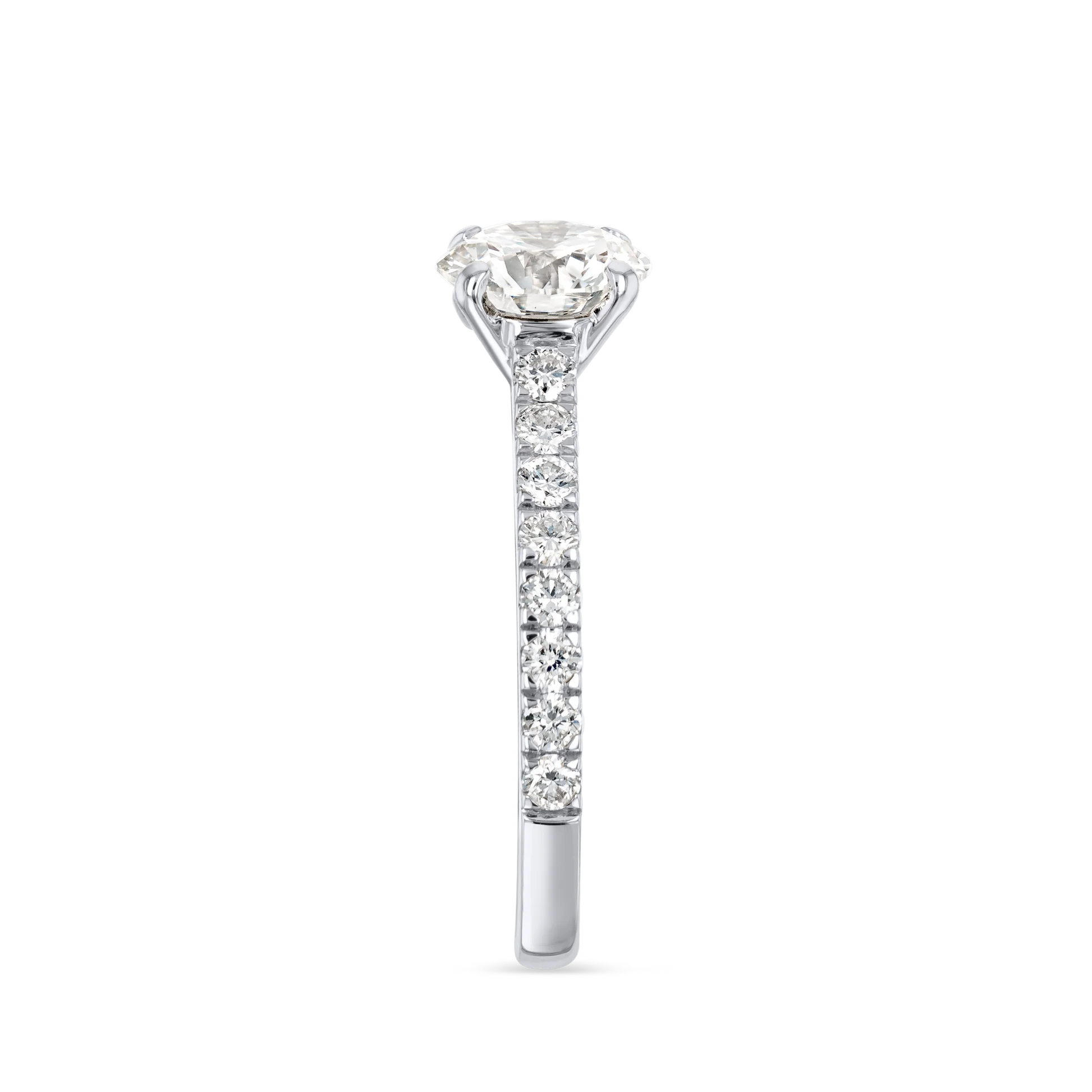 1 Carat Lab-grown Diamond Band Engagement Ring - Round Diamond