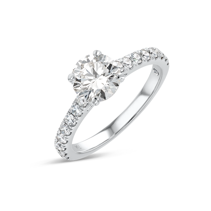 Lab-grown Diamond Band Engagement Ring - Round Diamond