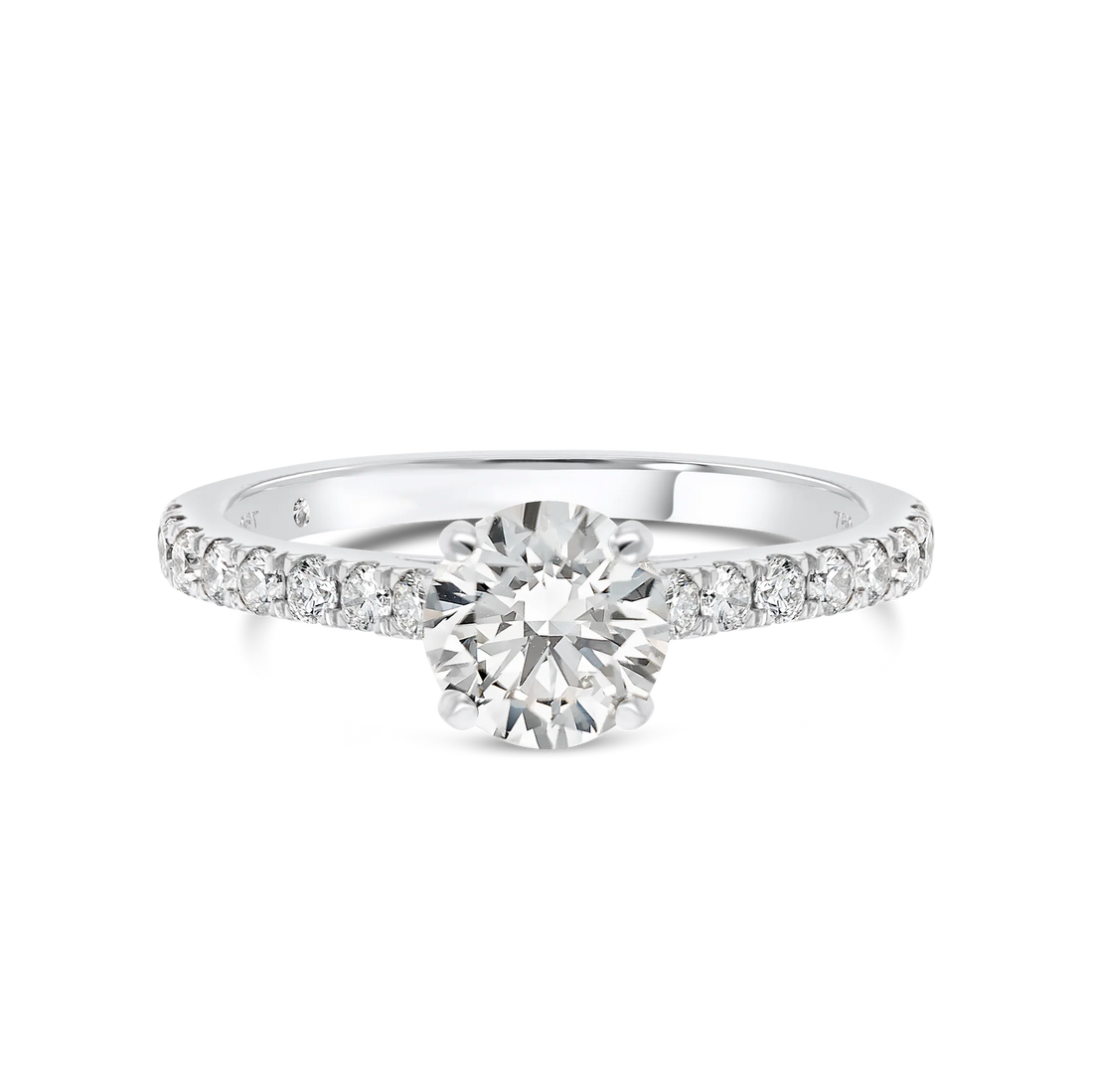 Band Engagement Ring - Round Diamond