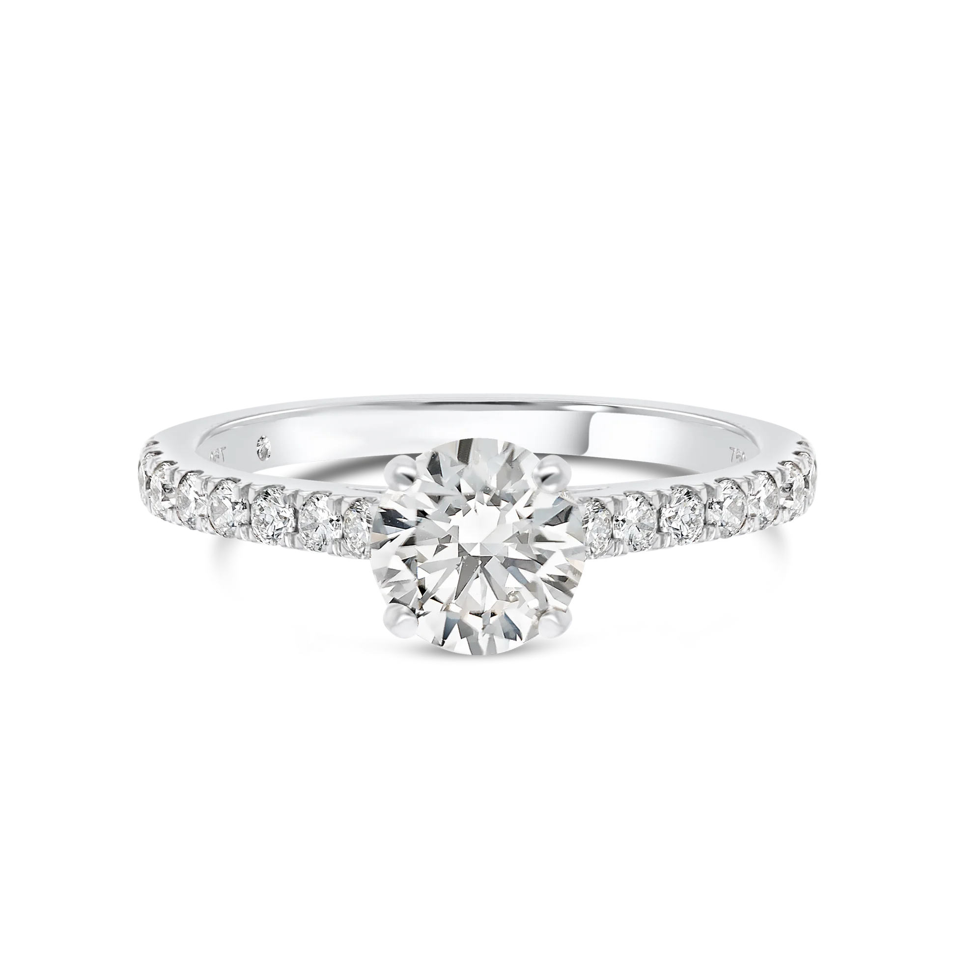 1 Carat Lab-grown Diamond Band Engagement Ring - Round Diamond