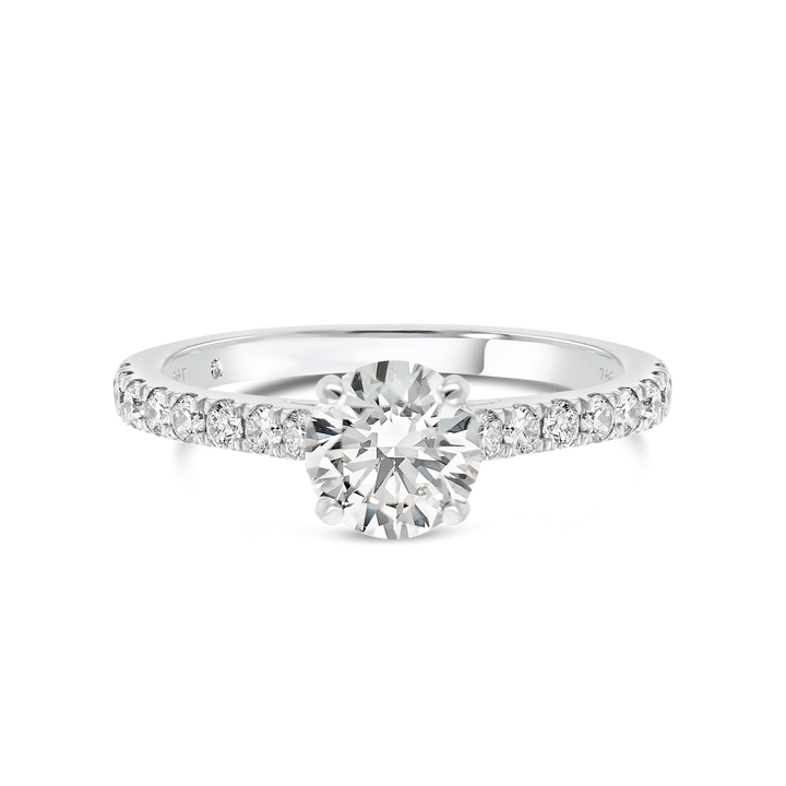Lab-grown Diamond Band Engagement Ring - Round Diamond
