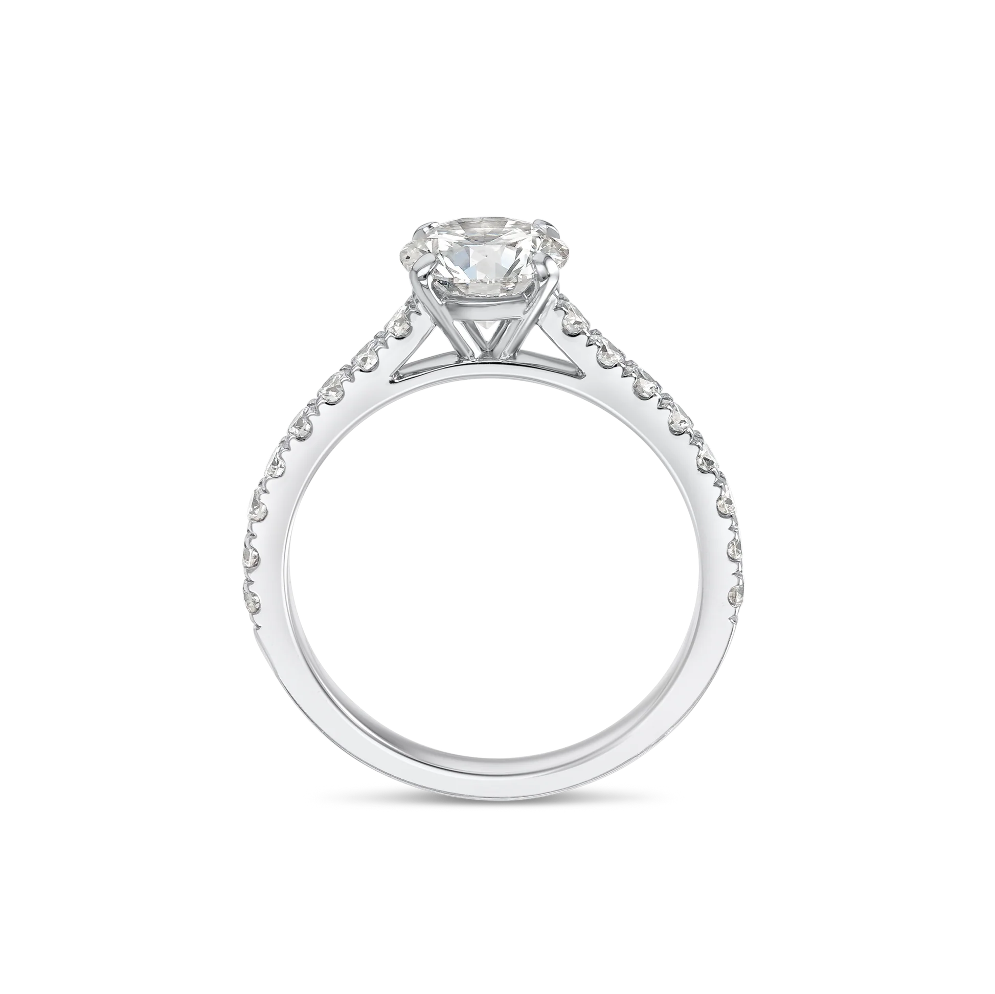 1 Carat Lab-grown Diamond Band Engagement Ring - Round Diamond
