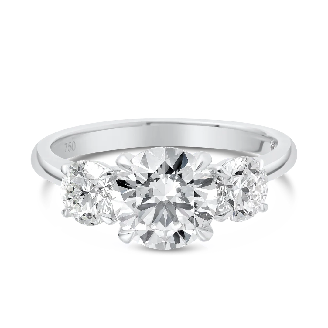 1.5 Carat Lab-grown Trilogy Engagement Ring - Round Diamond