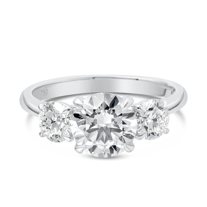 1.5 Carat Lab-grown Trilogy Engagement Ring - Round Diamond