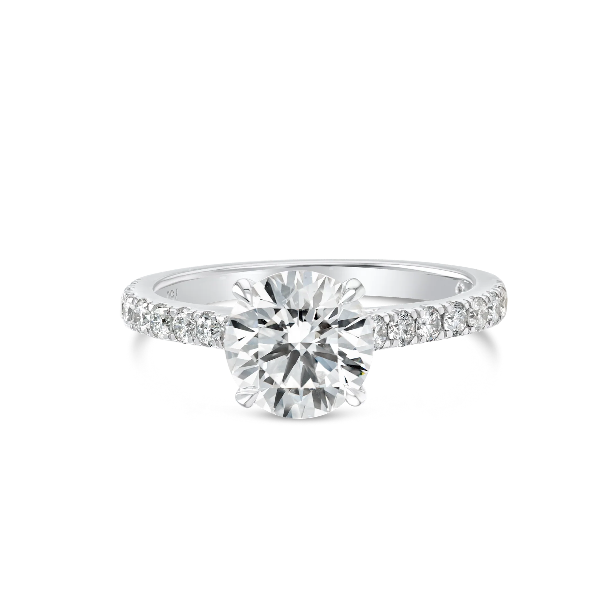 1.5 Carat Lab-grown Diamond Band Engagement Ring - Round Diamond