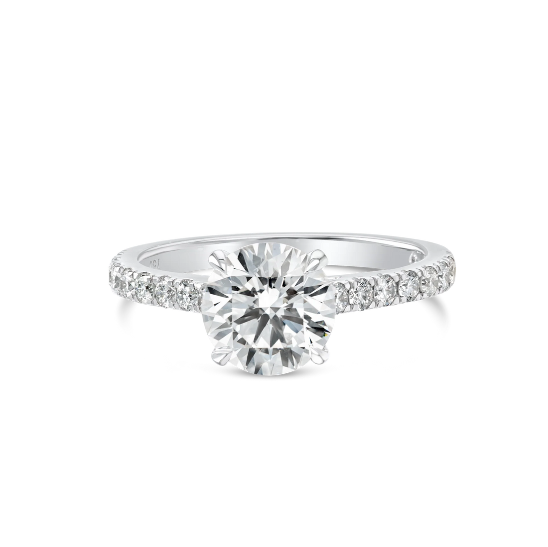 1.5 Carat Lab-grown Diamond Band Engagement Ring - Round Diamond