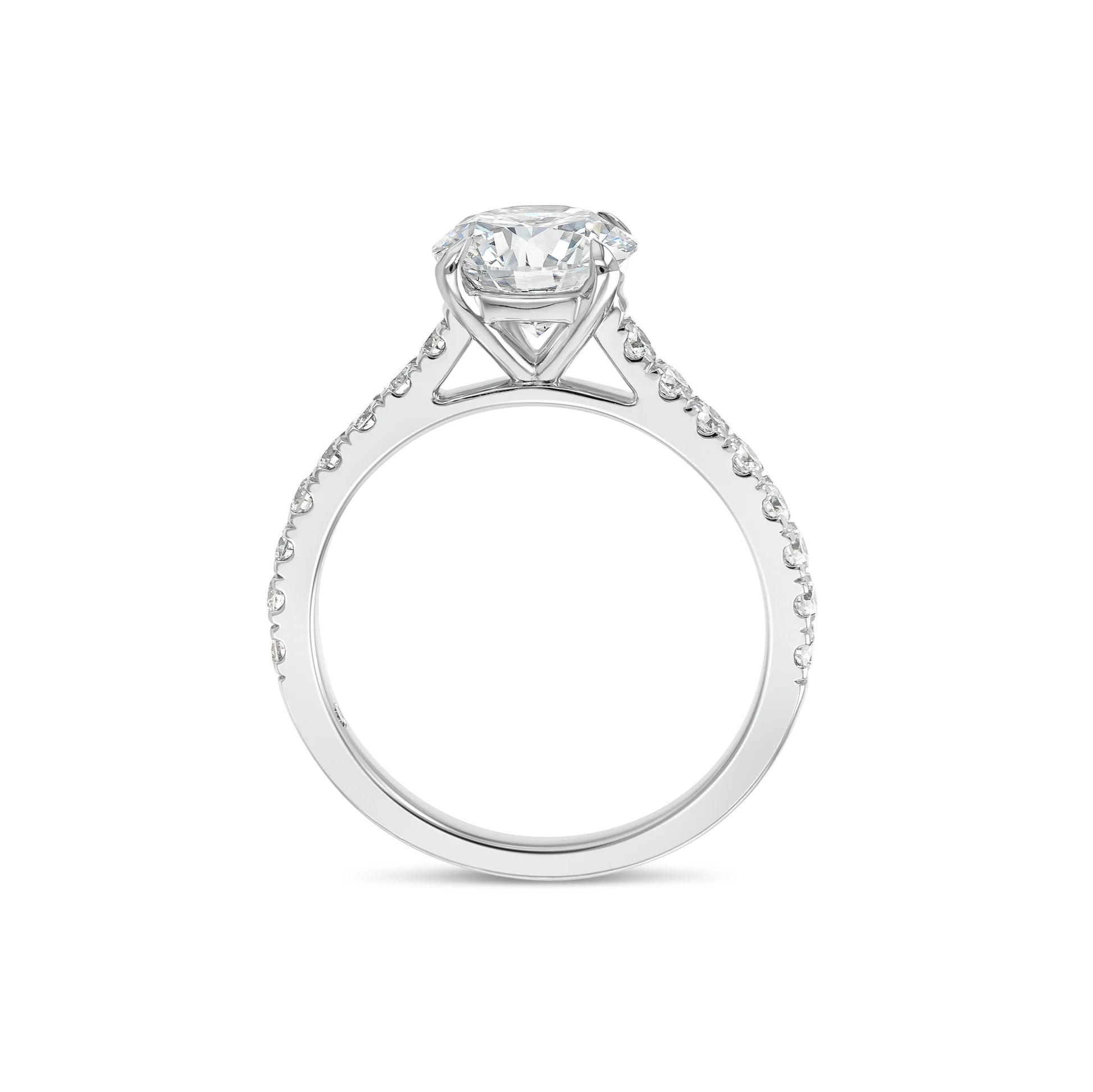 1.5 Carat Lab-grown Diamond Band Engagement Ring - Round Diamond