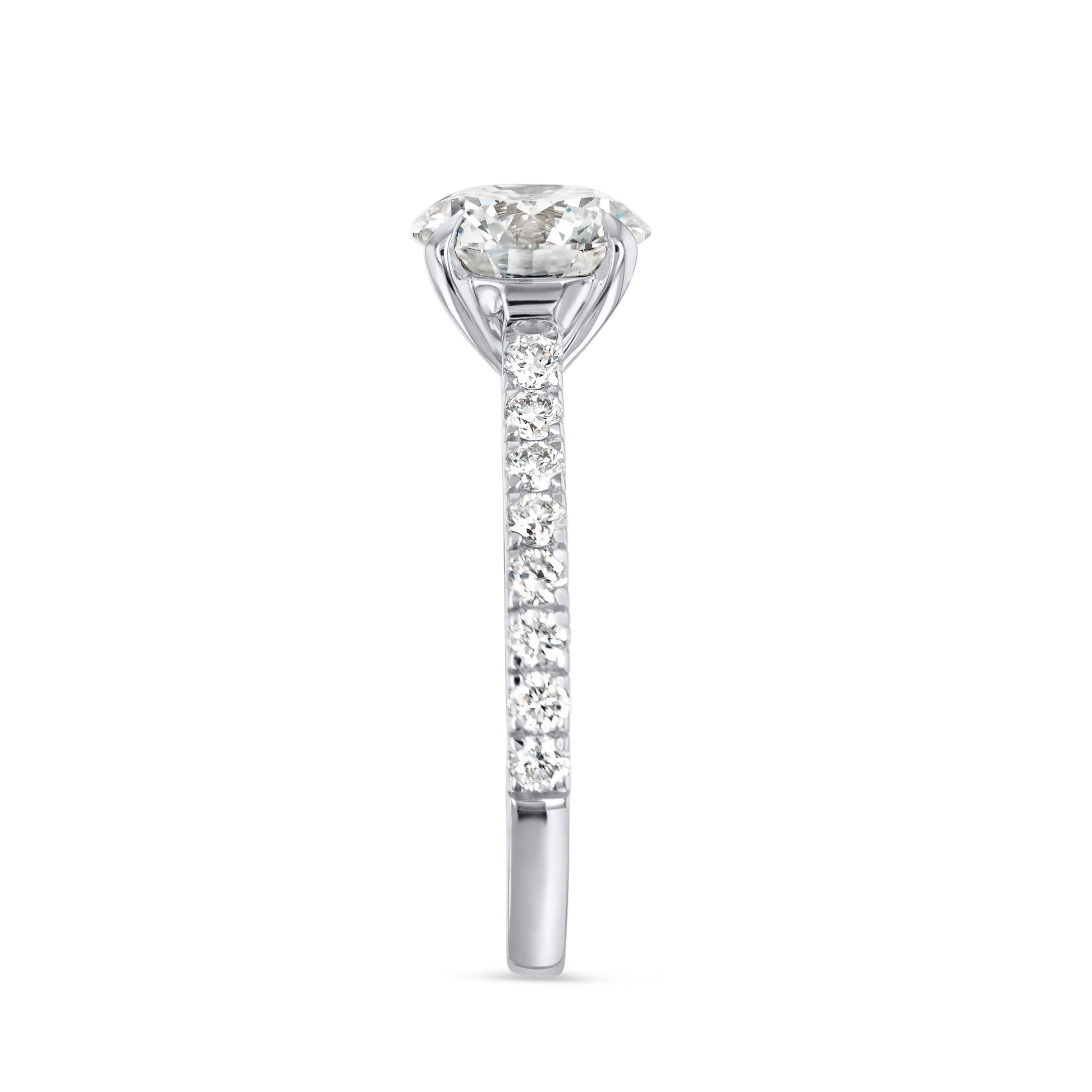 1.5 Carat Lab-grown Diamond Band Engagement Ring - Round Diamond