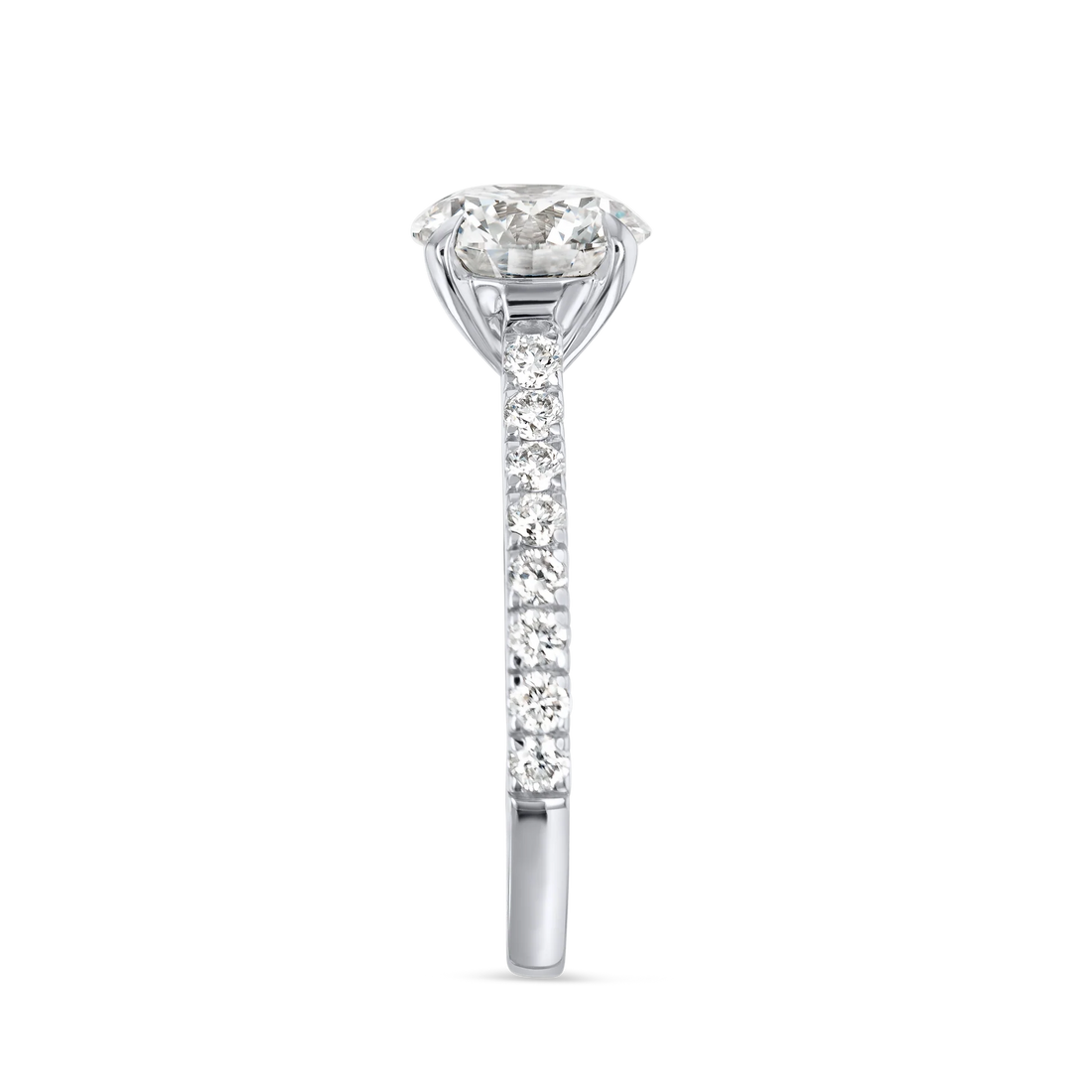 1.5 Carat Lab-grown Diamond Band Engagement Ring - Round Diamond