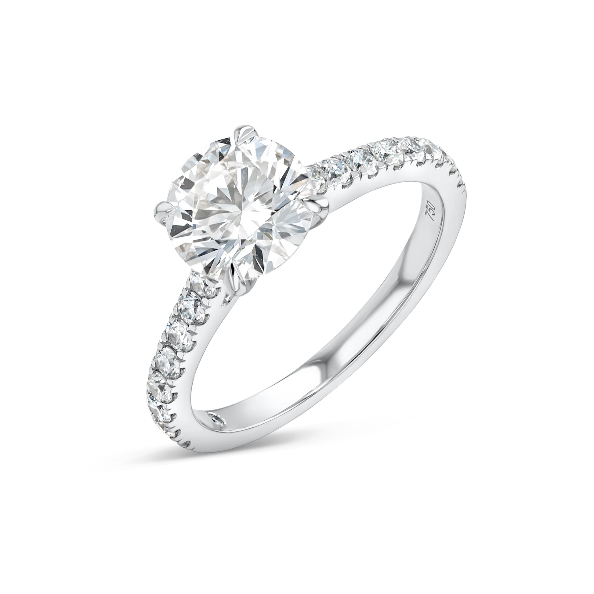 1.5 Carat Lab-grown Diamond Band Engagement Ring - Round Diamond