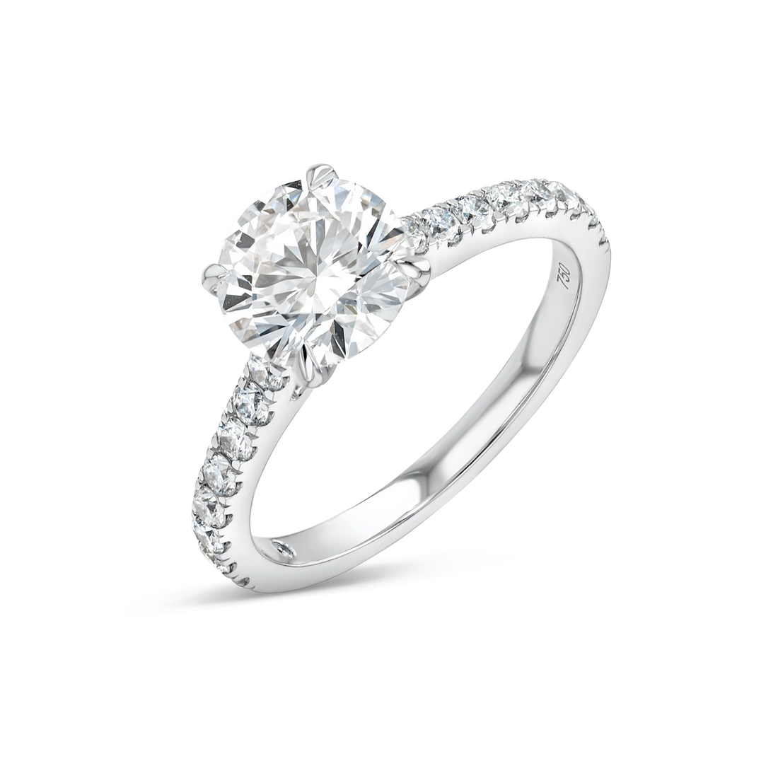 1.5 Carat Lab-grown Diamond Band Engagement Ring - Round Diamond