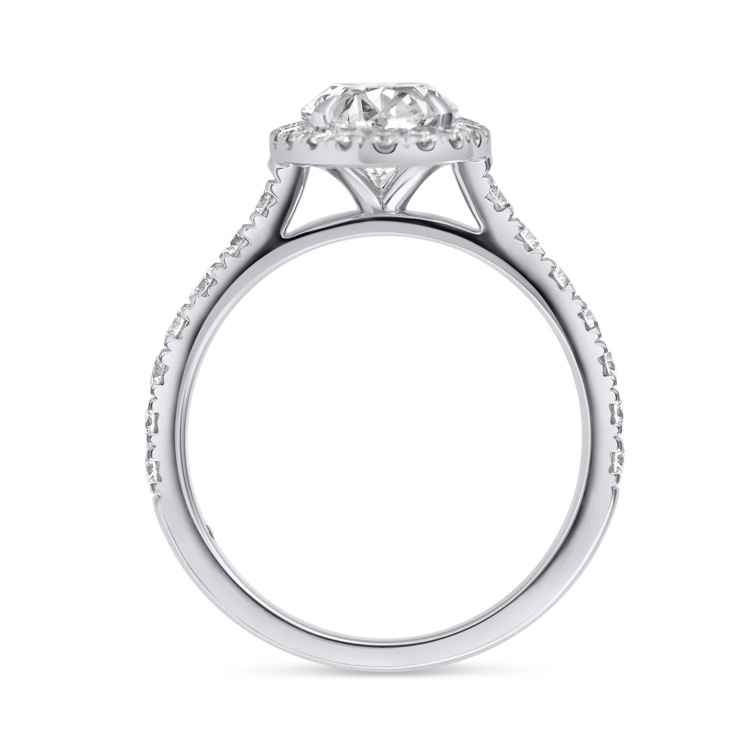 1.5 Carat Lab-grown Halo Solitaire Engagement Ring - Oval Diamond