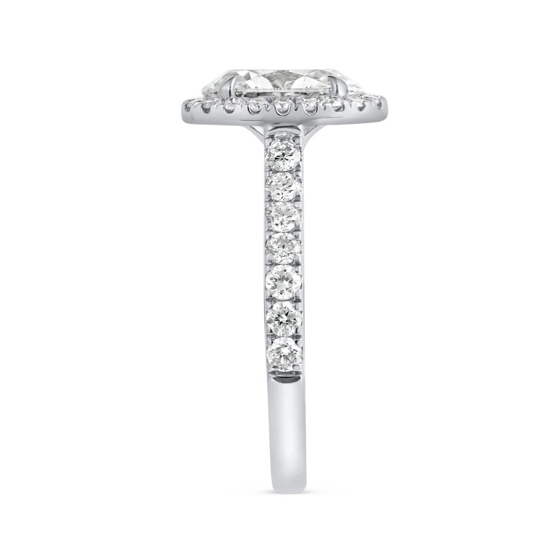 1.5 Carat Lab-grown Halo Solitaire Engagement Ring - Oval Diamond