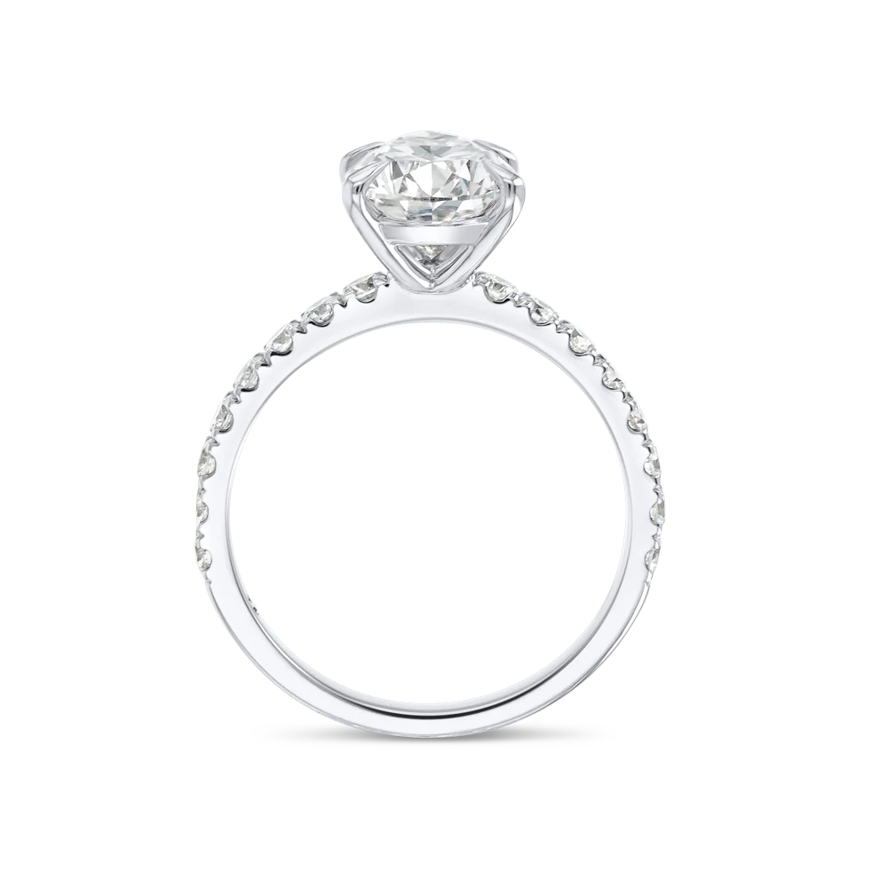 2 Carat Lab-grown Diamond Band Solitaire Engagement Ring - Pear Diamond